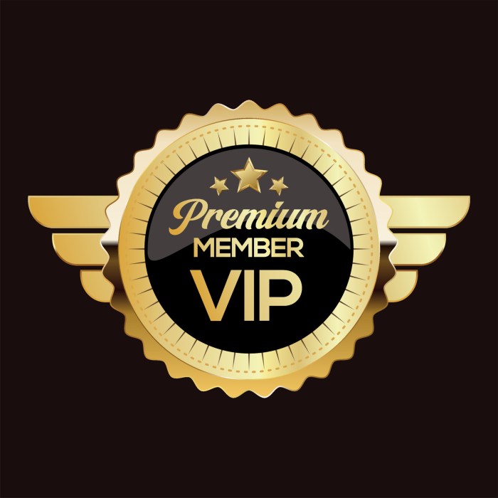 Golden badge VIP premium member design isolated on black background ...